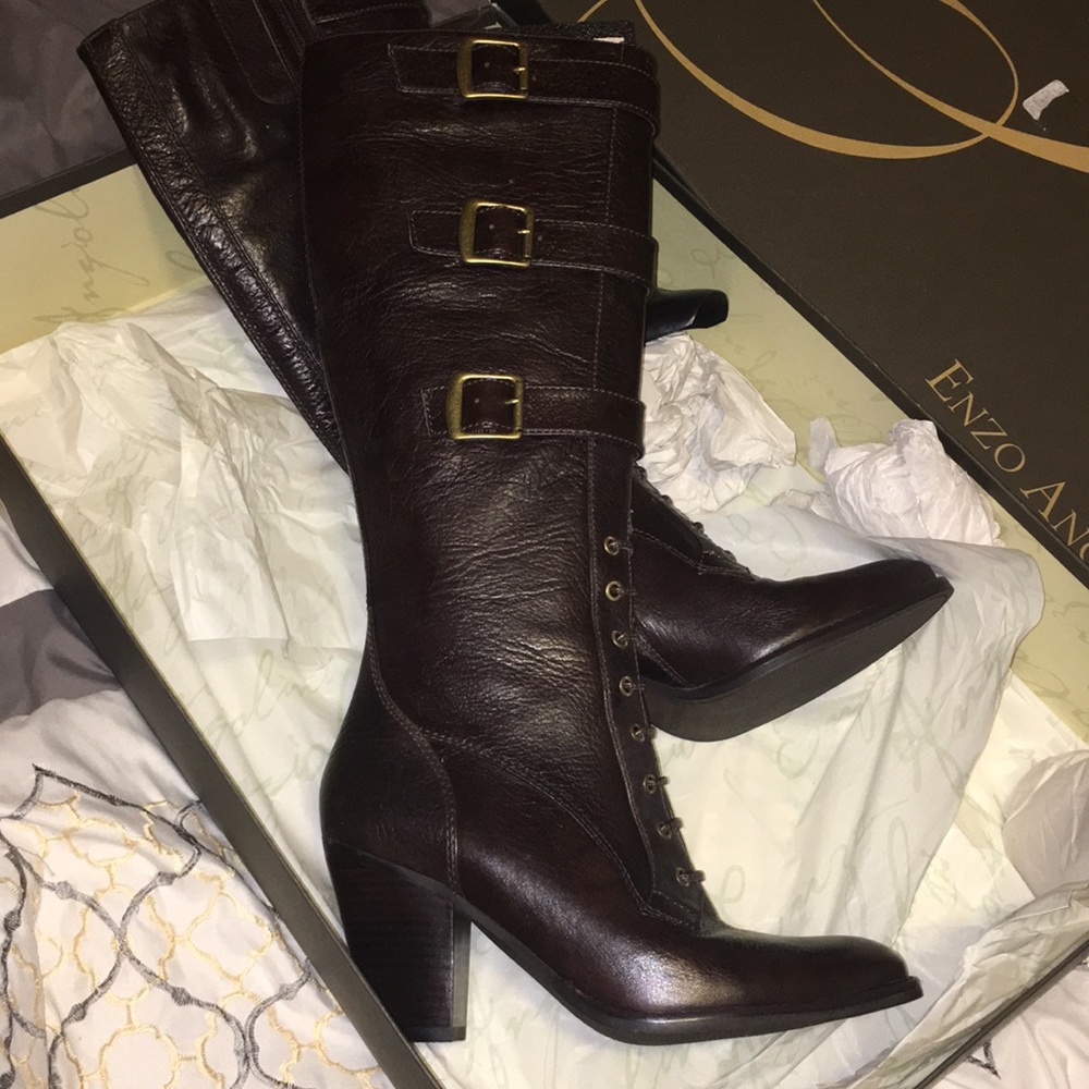 Enzo Angiolini Leather Heel Boots